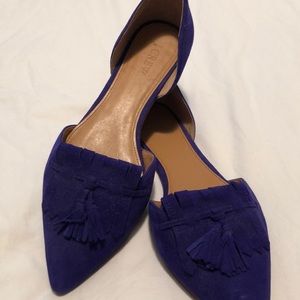 JCREW Blue Suede Flats
